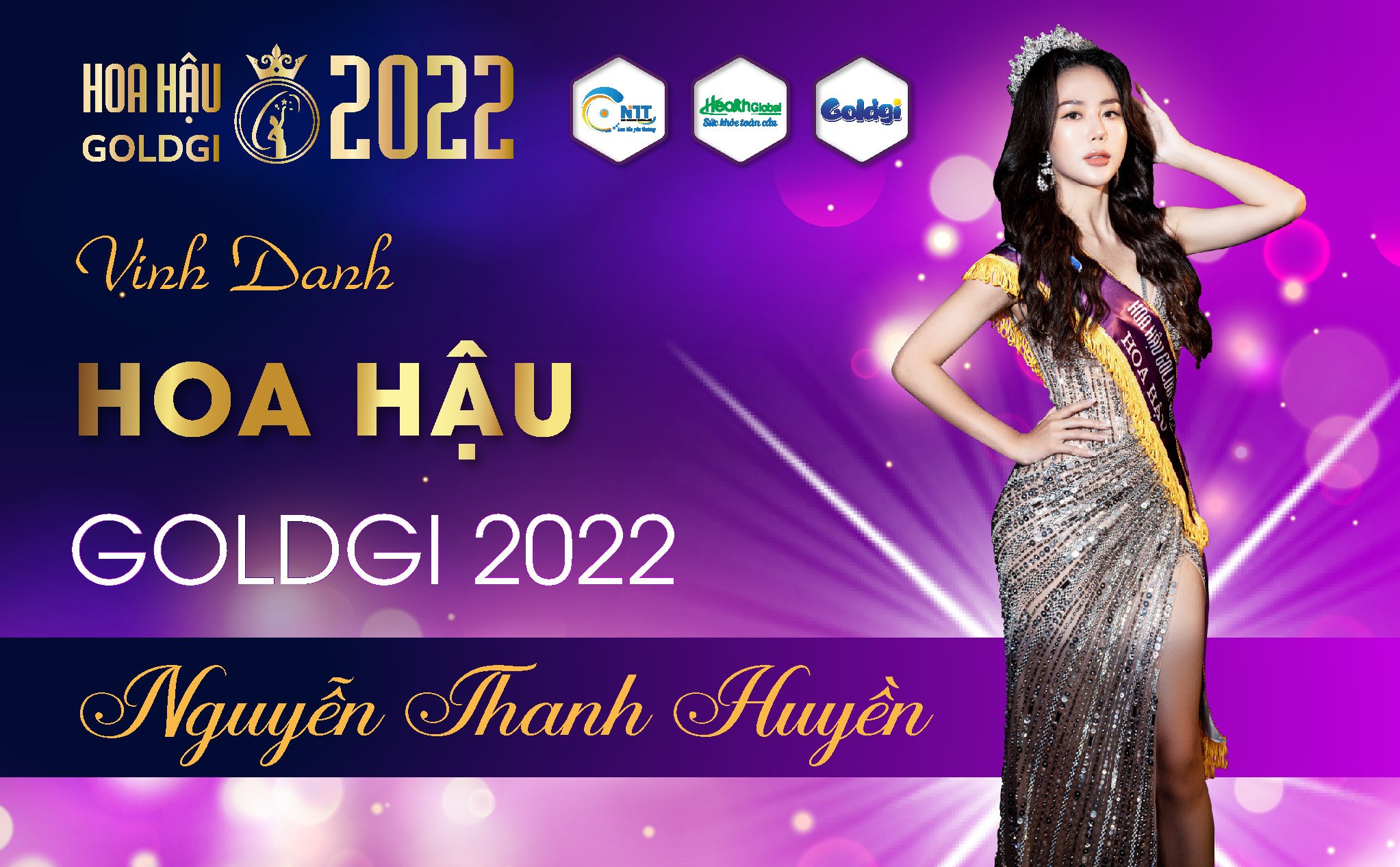 Chị Nguyễn Thanh Huyền đăng quang Hoa Hậu Goldgi 2022